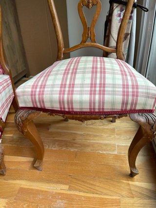 Silla vintage madera y tela