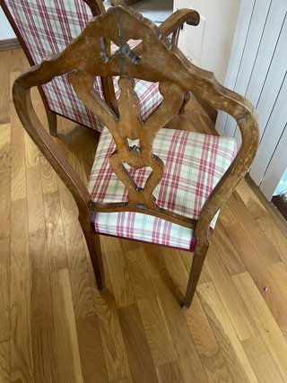 Silla vintage madera y tela