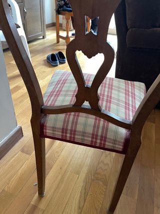 Silla vintage madera y tela