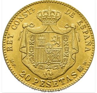 20 Pesetas 1896 Alfonso XIII MPM Madrid (spot).