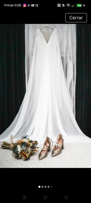 Vestido de Novia Blanco Crema Talla L
