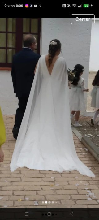 Vestido de Novia Blanco Crema Talla L