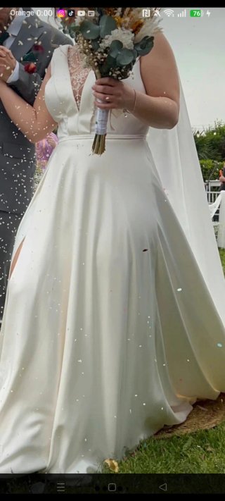 Vestido de Novia Blanco Crema Talla L