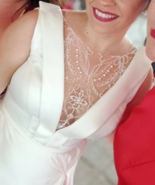 Vestido de Novia Blanco Crema Talla L