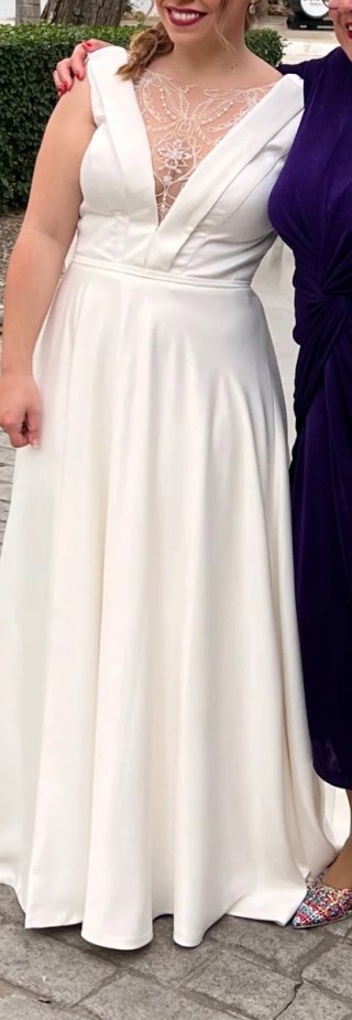 Vestido de Novia Blanco Crema Talla L