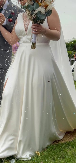 Vestido de Novia Blanco Crema Talla L