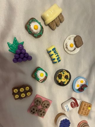 Imanes nevera arcilla foam comida desayuno