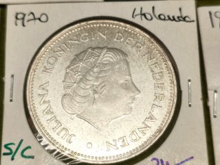 Monedas Plata Holanda 10 Gulden Juliana 1970, 1973