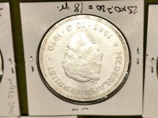 Monedas Plata Holanda 10 Gulden Juliana 1970, 1973