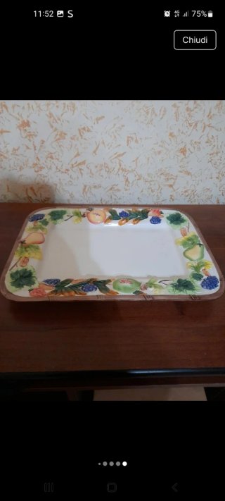 Vassoio ceramica frutta anni '80