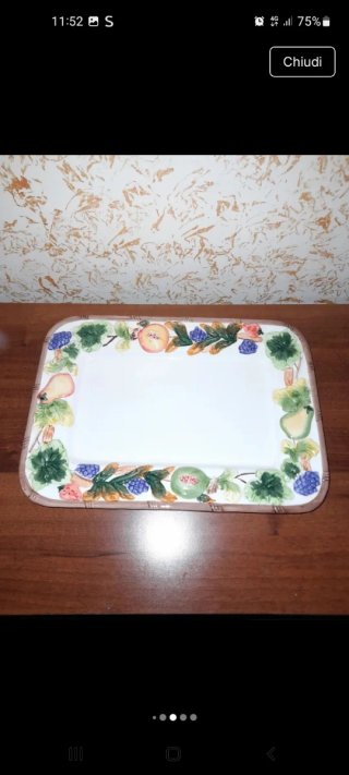 Vassoio ceramica frutta anni '80