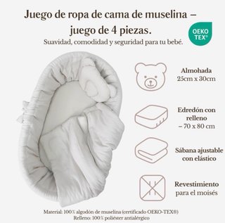 Moisés / Minicuna de madera con ruedas