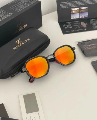 Gafas Sol KINGSEVEN Cristal Naranja Diseño+ Estuch
