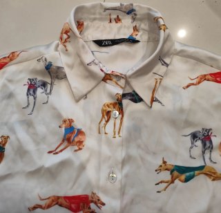Blusa Zara Estampada Perros Multicolor