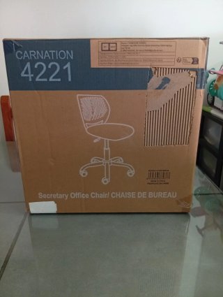 Silla de escritorio verde agua y blanca