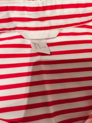 Camisa H&M rayas rojas y blancas talla 2XL