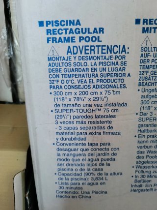 Piscina Intex Rectangular 3x2m