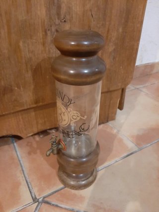 Dispensador Brandy Cognac Madera Cristal