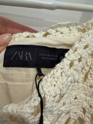 Falda Zara Beige Crochet Talla XS