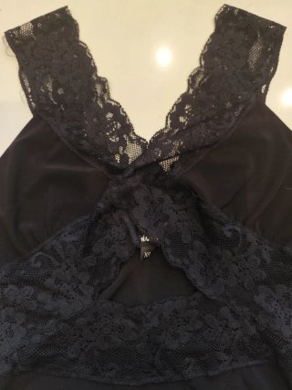 Vestido largo negro con encaje