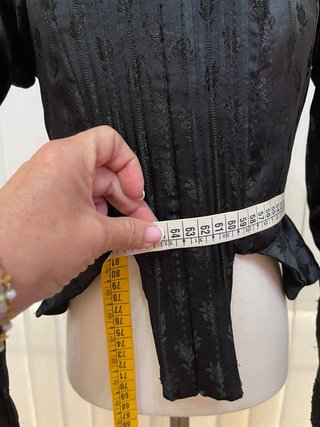 Jubón corpiño fallera negro brocado niña