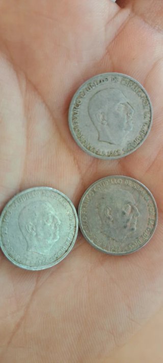 Lote 3 monedas 50 céntimos 1966