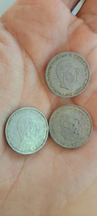 Lote 3 monedas 50 céntimos 1966