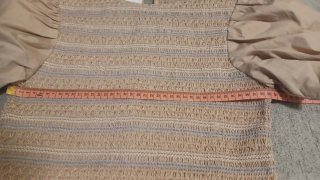 Blusa Zara Beige con Mangas Abullonadas