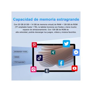 - Tablet Android 14 pantalla 2.4K potente