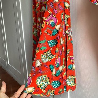 Completo vintage camicia e gonna sartoriale seta