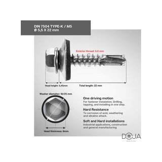 DOJA Industrial Tornillos Autotaladrantes M5