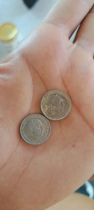 Lote 2 monedas 10 céntimos 1959