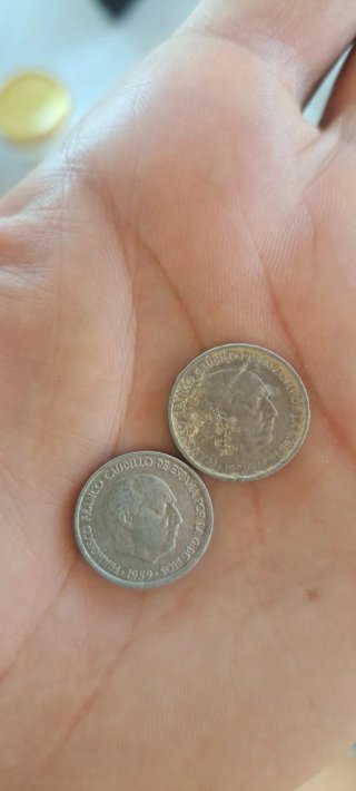 Lote 2 monedas 10 céntimos 1959