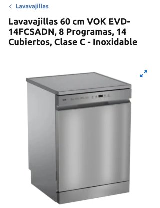 Lavavajillas VOK EVD-14FCSADN Inoxidable