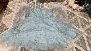 Vestido fiesta azul con tul brillante