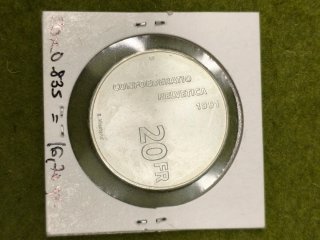 Monedas Franco Suizo Plata 1/2 Fr, 1 Fr y 2Fr