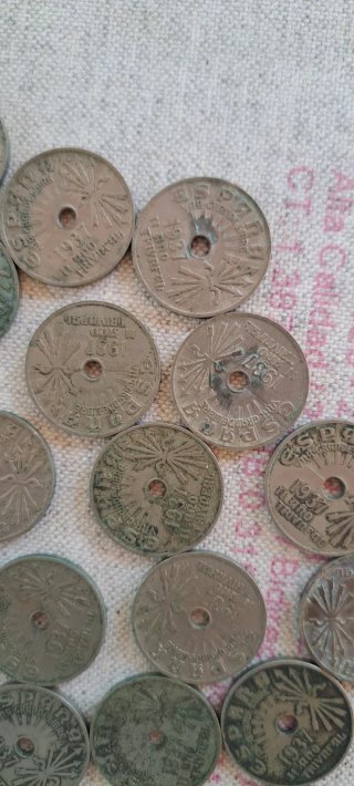 Lote 24 monedas 25 céntimos 1937