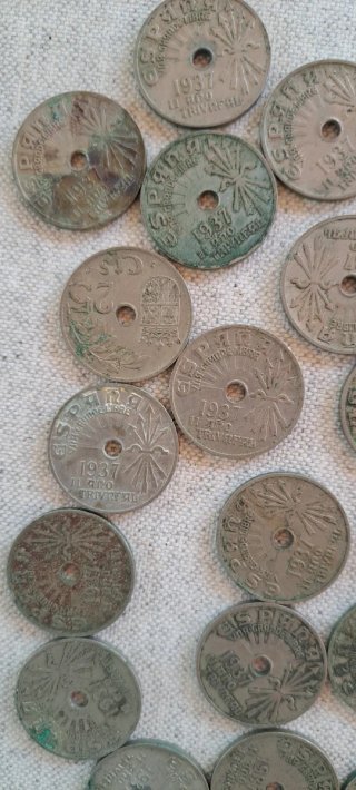 Lote 24 monedas 25 céntimos 1937