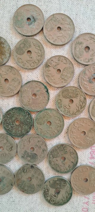 Lote 24 monedas 25 céntimos 1937