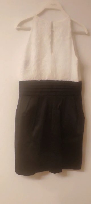 Vestido fiesta Fórmula Joven blanco y negro