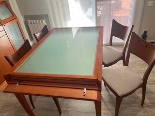 Conjunto Muebles Comedor  Completo Madera Cerezo