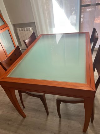 Conjunto Muebles Comedor  Completo Madera Cerezo