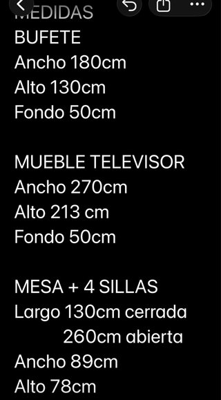 Conjunto Muebles Comedor  Completo Madera Cerezo