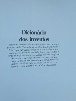 Livro "História dos Grandes Inventos"