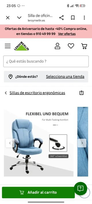 Silla Oficina/Escritorio Leroy Merlin Azul