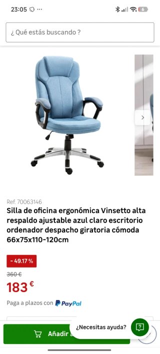 Silla Oficina/Escritorio Leroy Merlin Azul