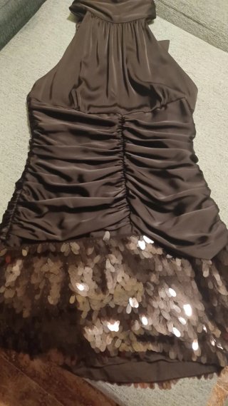 Vestido Zara Marrón  Lentejuelas