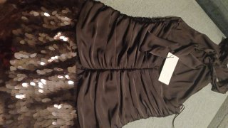 Vestido Zara Marrón  Lentejuelas