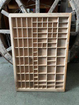 Cajones Letras Imprenta Madera 17 Compartimentos
