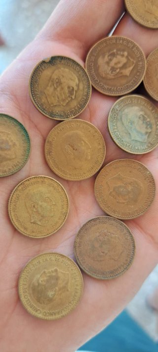 Lote 13 monedas 1 peseta 1966